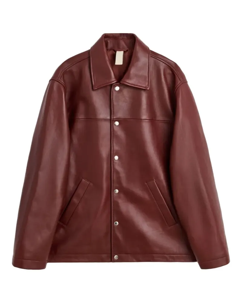 Sunflower Lederjacke mit Druckknöpfen - Rot Rot