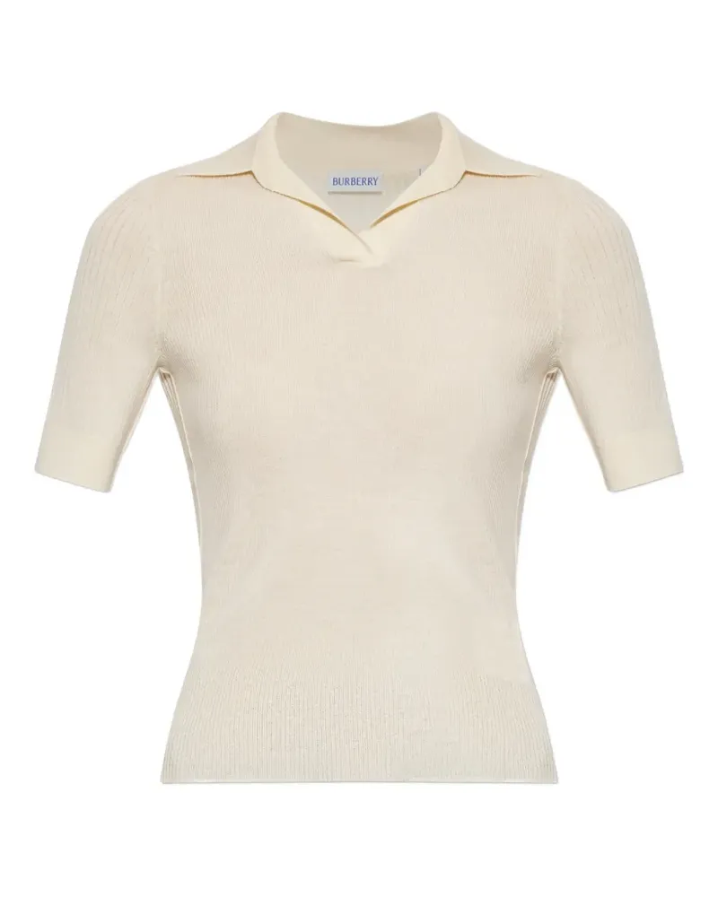 Burberry ribbed-knit cashmere top - Nude Nude