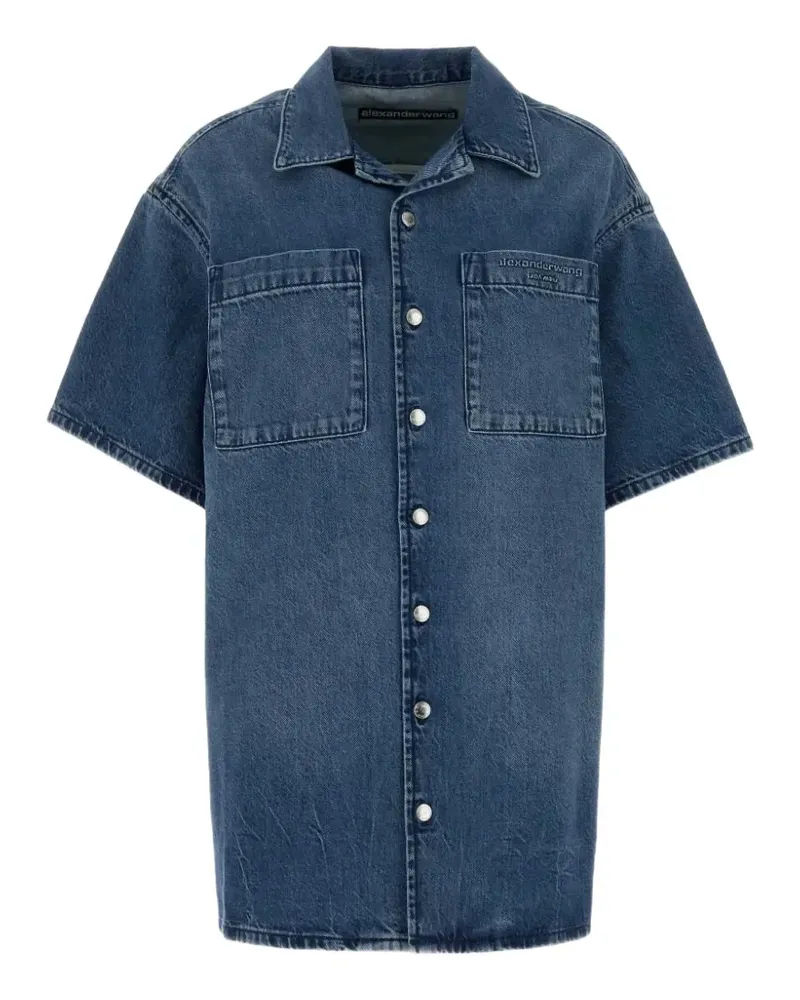 Alexander Wang short-sleeve shirt mini dress - Blau Blau