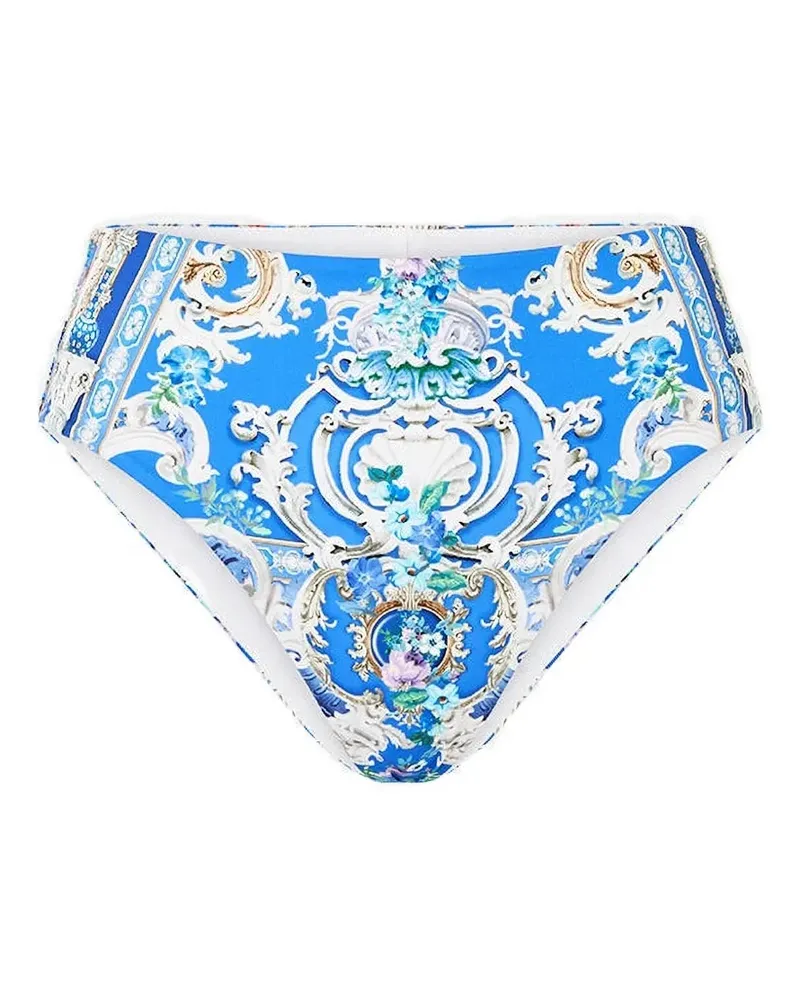 Camilla Bikinihöschen mit Print - Blau Blau