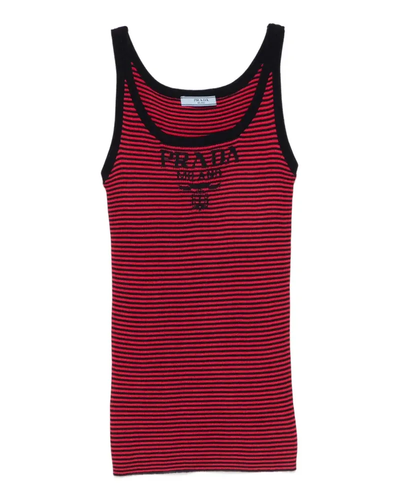 Prada striped logo tank top - Rot Rot