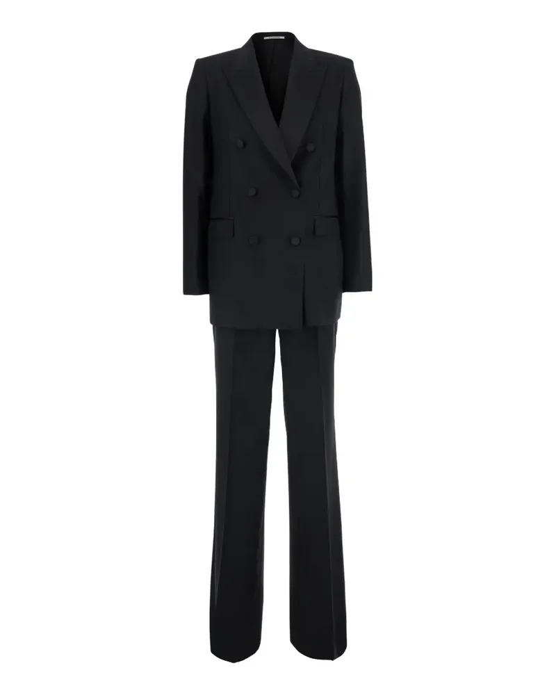 Tagliatore double-breasted peaked-lapel suit - Schwarz Schwarz
