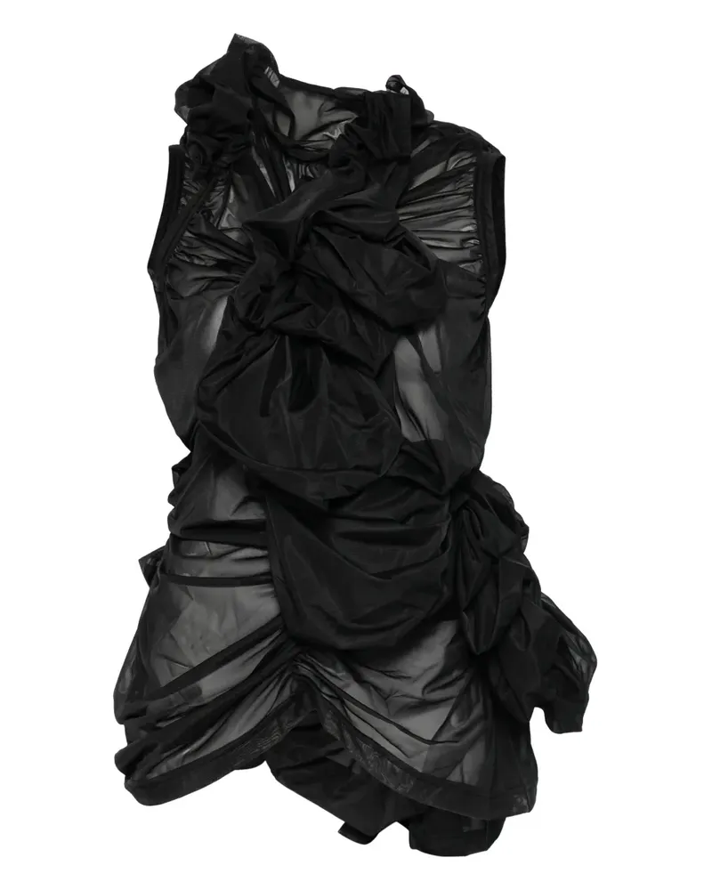 Comme des Garçons T-Shirt mit Rüschen - Schwarz Schwarz