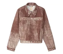 Jeansjacke im Distressed-Look - Rot
