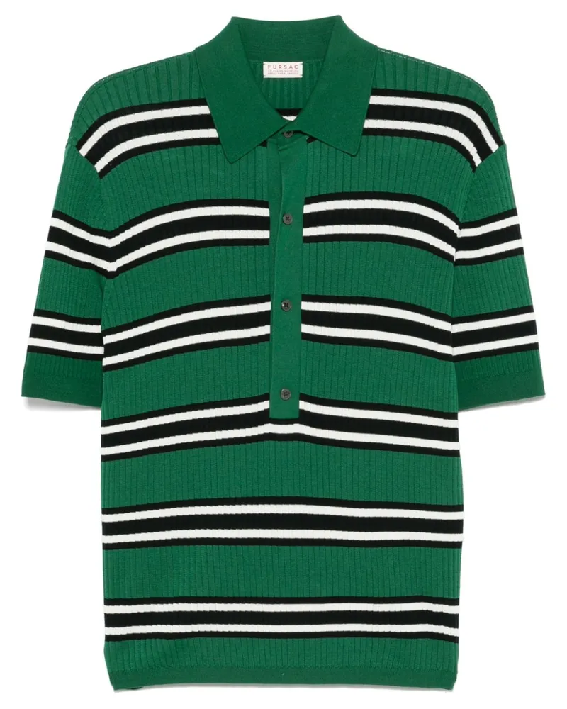 FURSAC Gestreiftes Poloshirt - Grün Grün