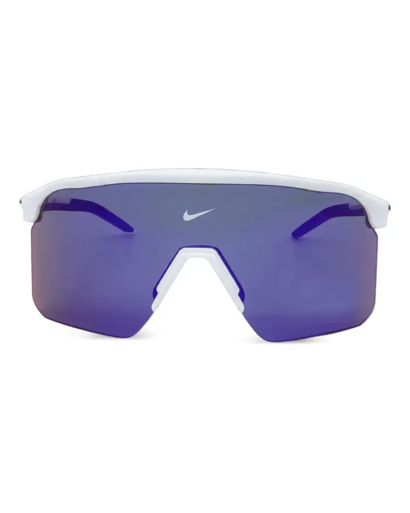 Nike Expedition Shield Team Sonnenbrille mit Logo - Weiß Weiß