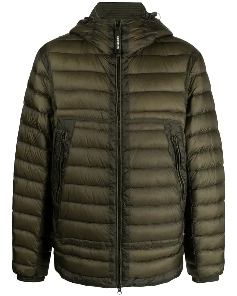 C.P. Company Gefütterte Jacke mit Logo-Zipper - Grün Grün