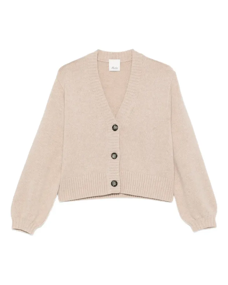 ALLUDE Cardigan mit V-Ausschnitt - Nude Nude