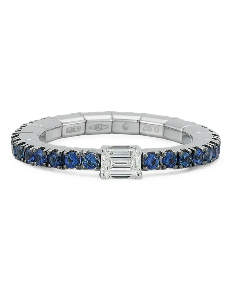 Roberto Demeglio Ring mit Diamant und Saphir - Silber Silber