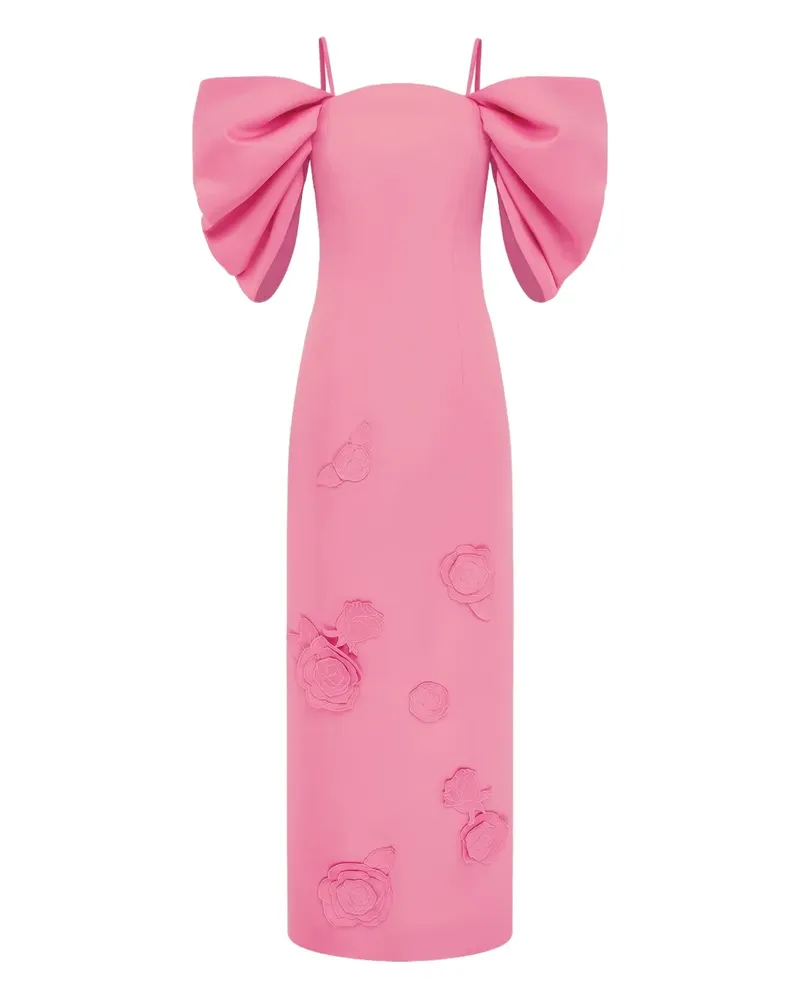 LEO LIN Arabella Maxikleid mit Blumenapplikation - Rosa Rosa