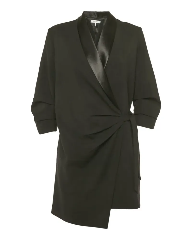 Frame Denim wrap wool mini dress - Schwarz Schwarz