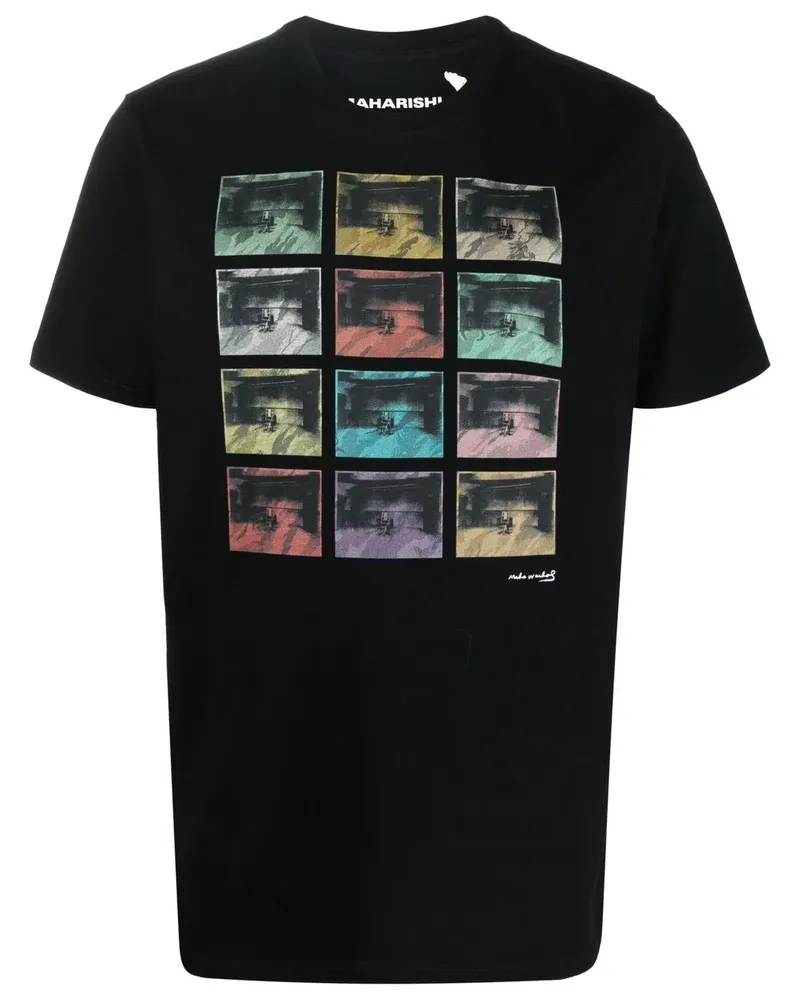 maharishi Kurzärmeliges T-Shirt mit grafischem Print - Schwarz Schwarz