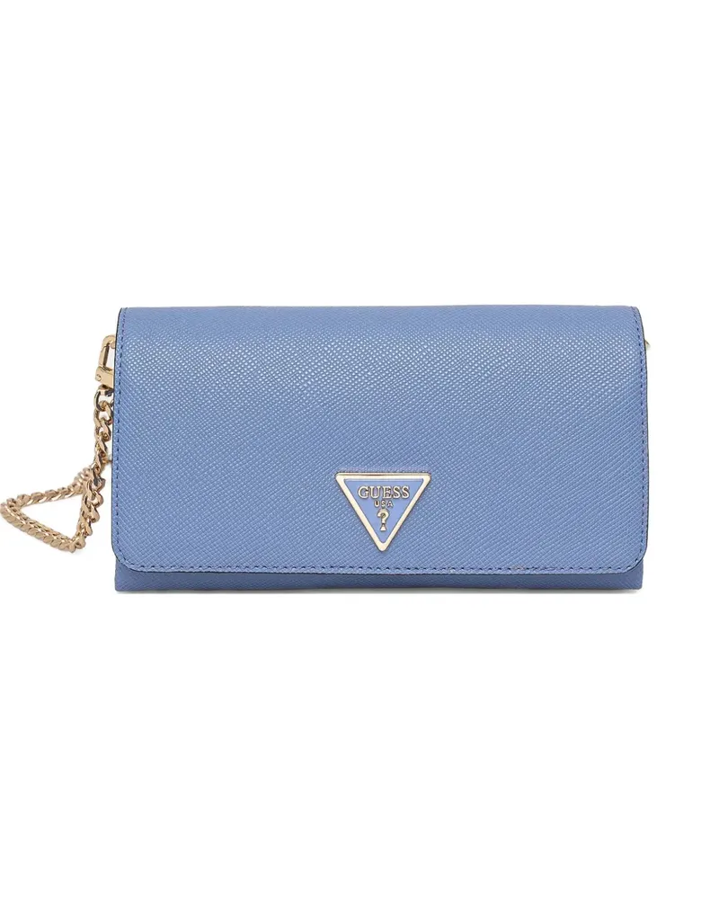 Guess Strukturierte Umhängetasche mit Kettenriemen - Blau Blau