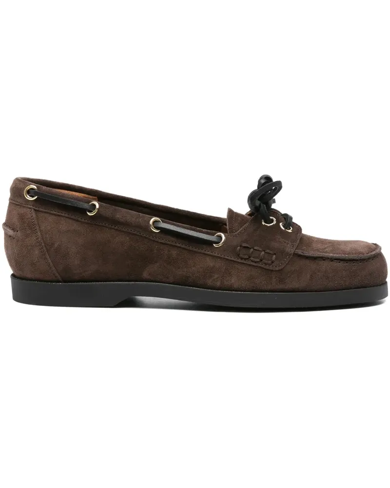 ATP Atelier Wildleder-Loafer mit Schnürung - Braun Braun