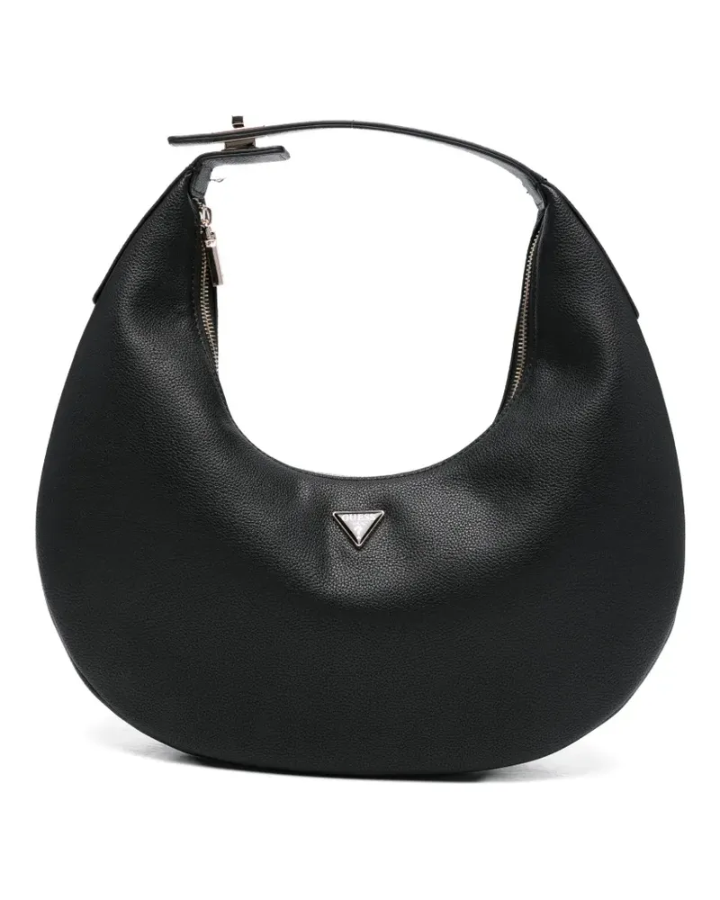 Guess Evie Schultertasche mit Logo-Schild - Schwarz Schwarz