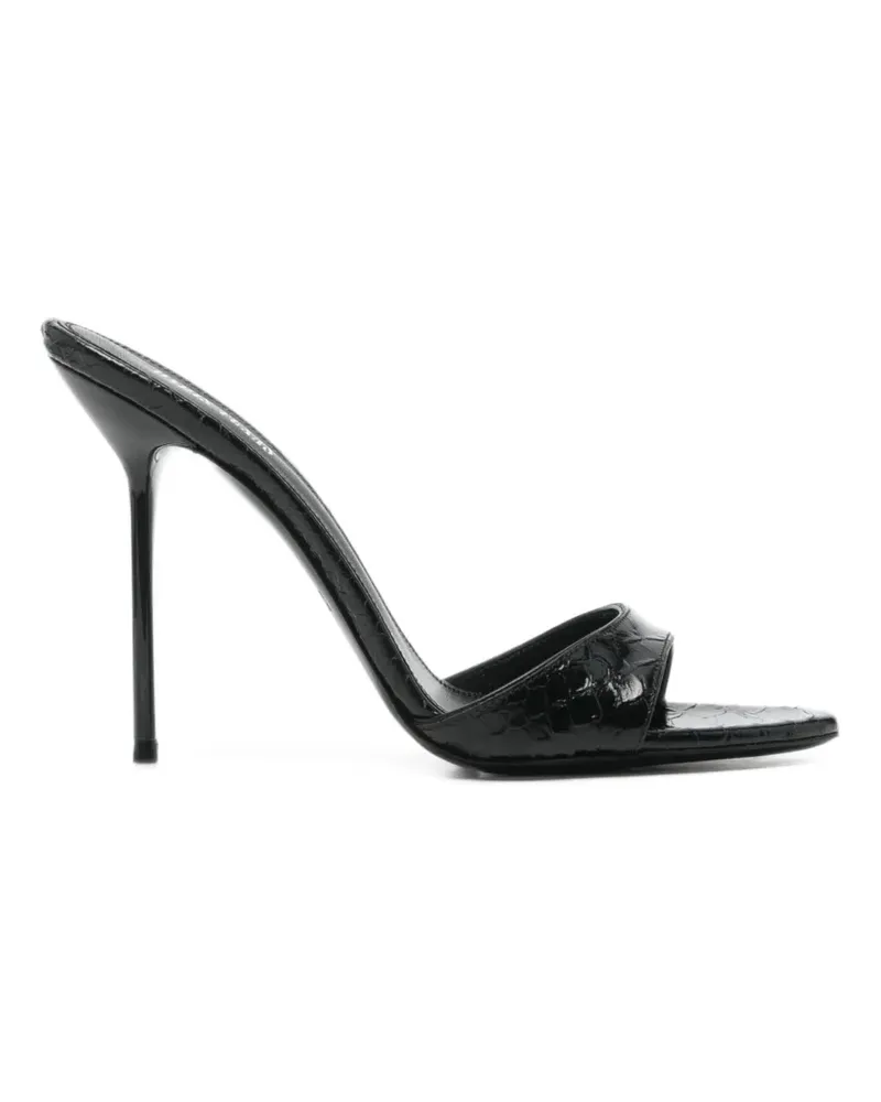 Paris Texas Lidia Ledersandalen in Kroko-Optik - Schwarz Schwarz