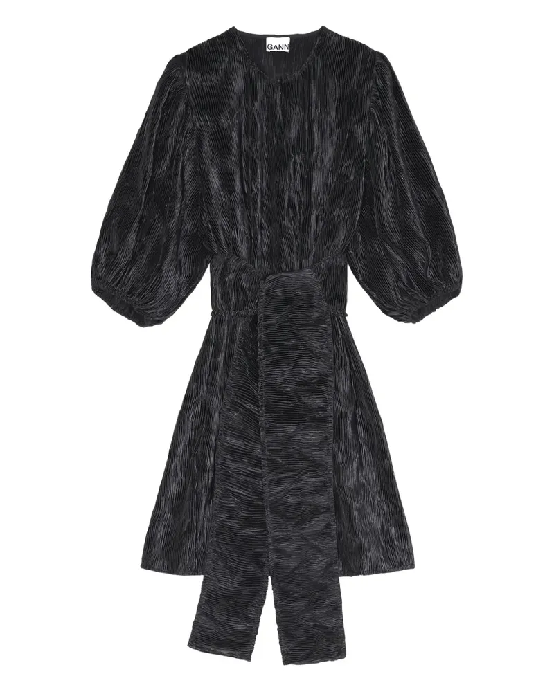 Ganni Kleid mit Puffärmeln - Schwarz Schwarz