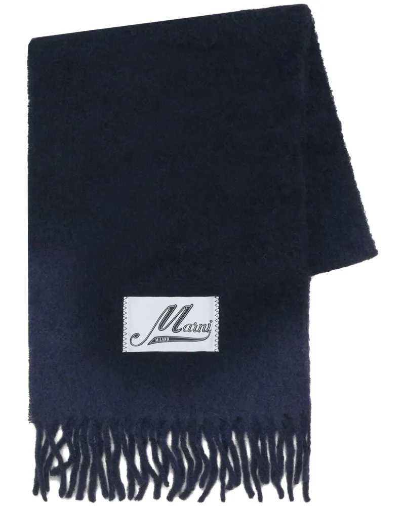 Marni Schal mit Logo-Applikation - Blau Blau