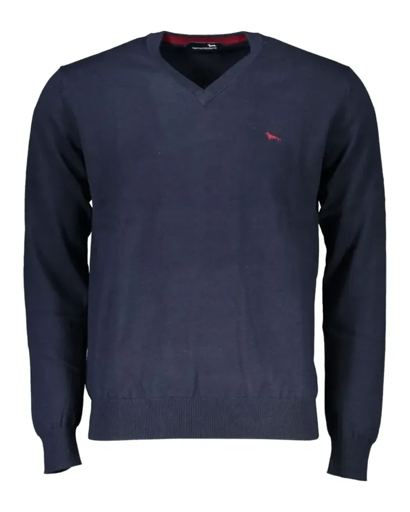 Harmont & Blaine V-neck embroidered sweater - Blau Blau