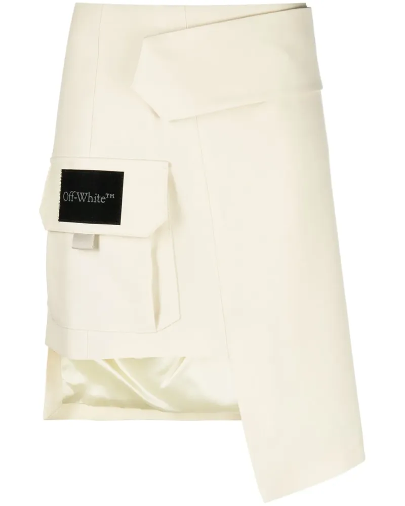 OFF-WHITE Asymmetrischer Wollrock - Nude Nude