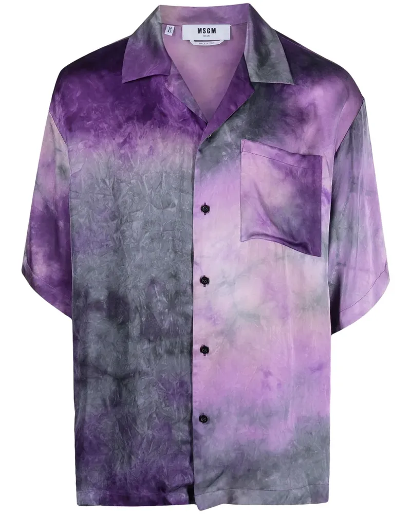 MSGM Hemd mit Logo-Print - Violett Violett