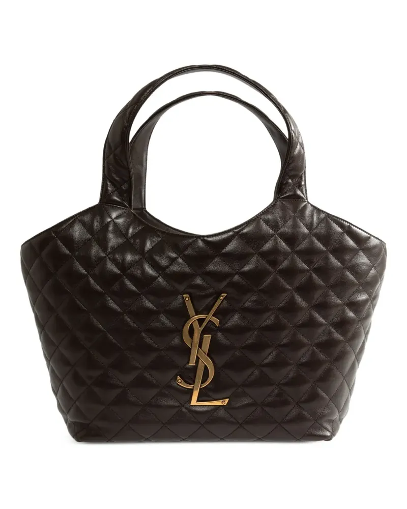 Saint Laurent Icare Tote Bag mit Rautensteppung - Braun Braun
