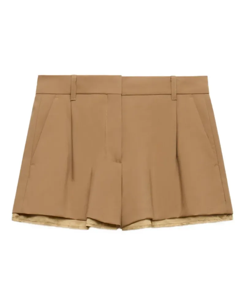 Marni brown wool shorts with exposed lining - Nude Nude