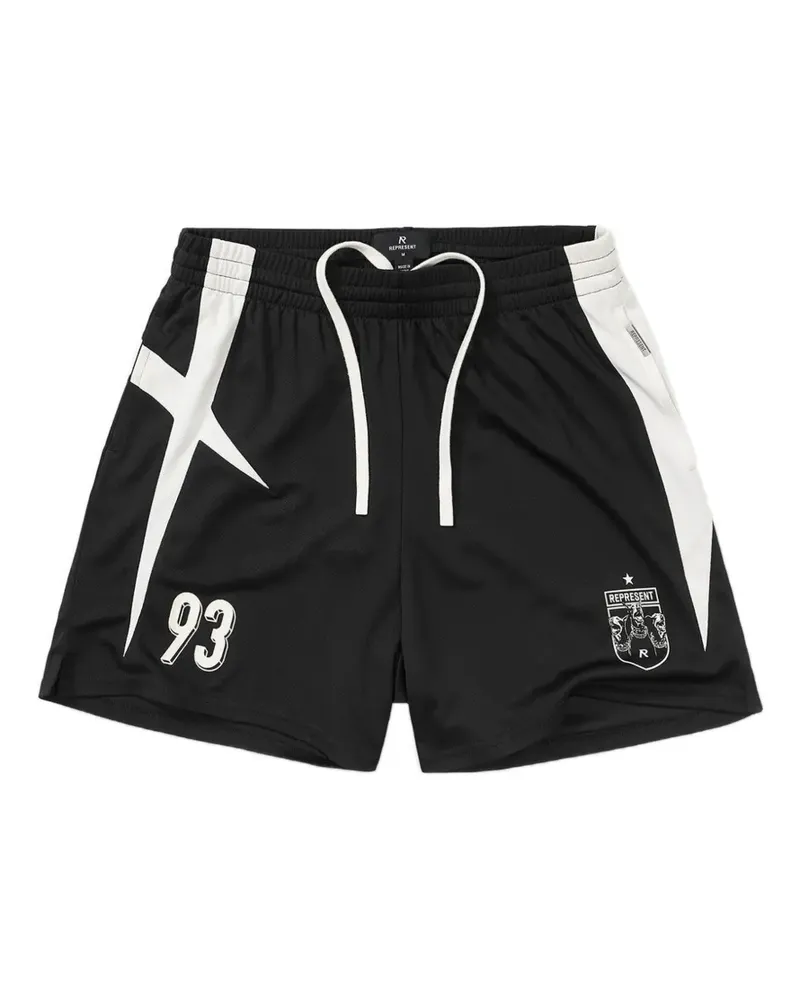 REPRESENT Star Football Shorts mit Einsätzen - Schwarz Schwarz