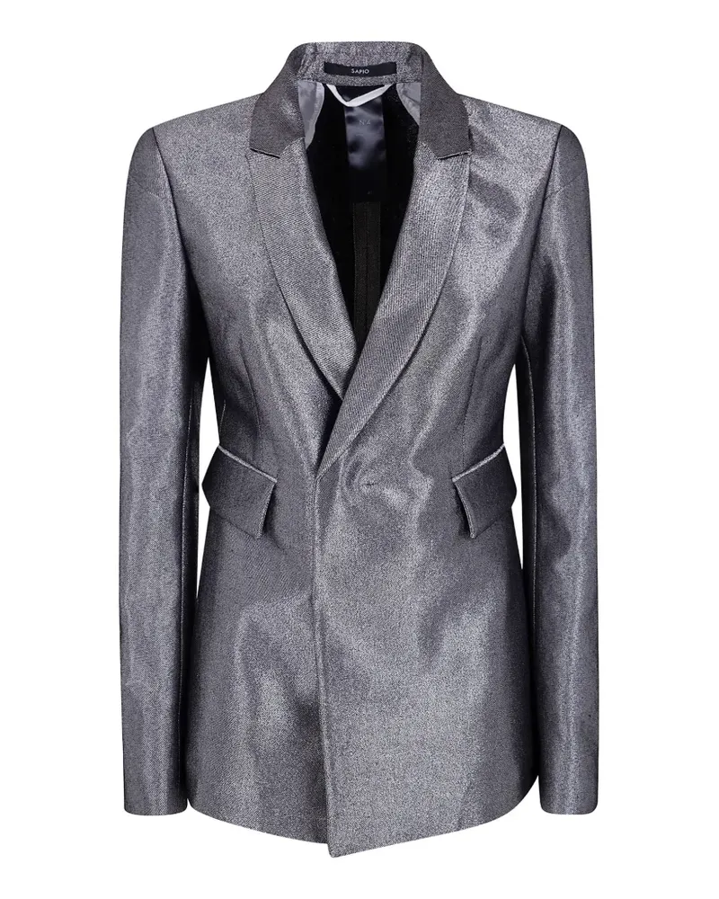 Sapio metallic-finish denim jacket - Silber Silber