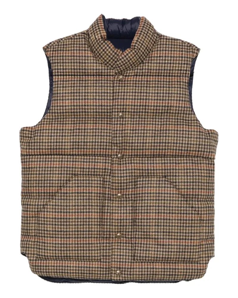 Sebago check-pattern padded gilet - Nude Nude