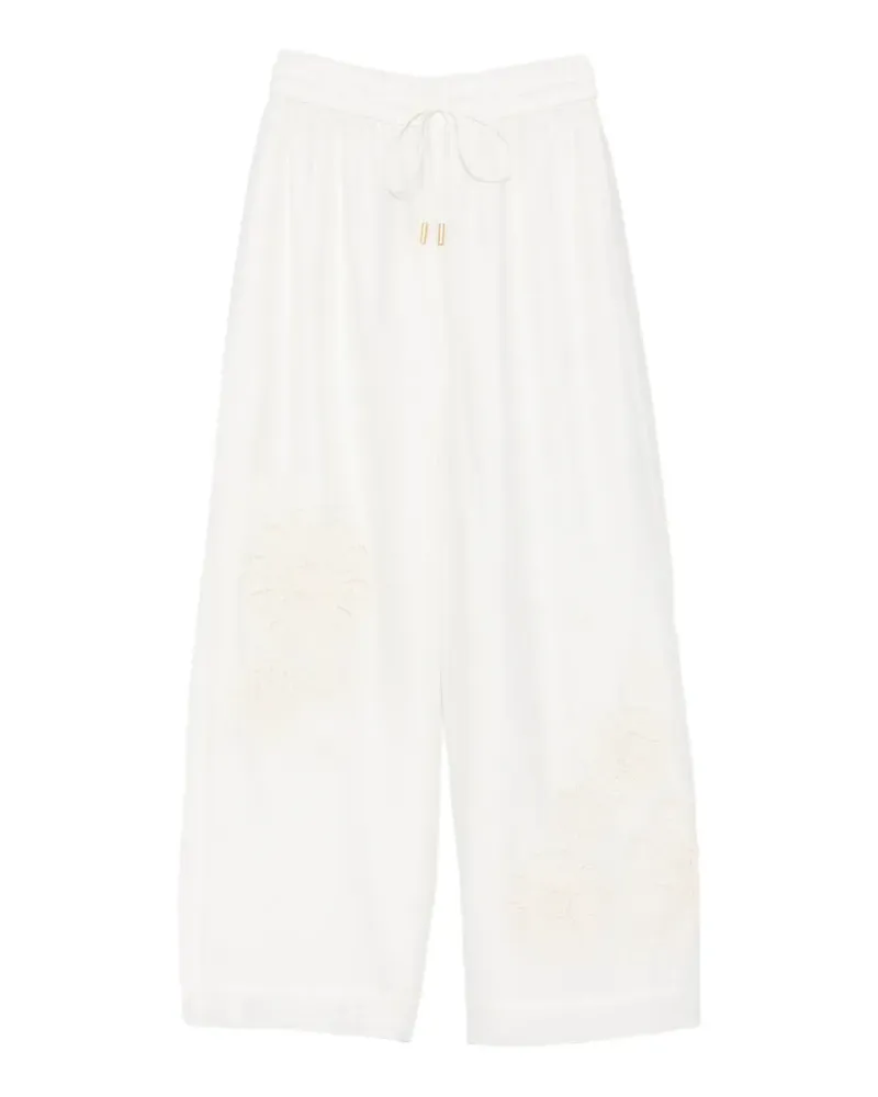 Aje. Gia embroidered trousers - Nude Nude