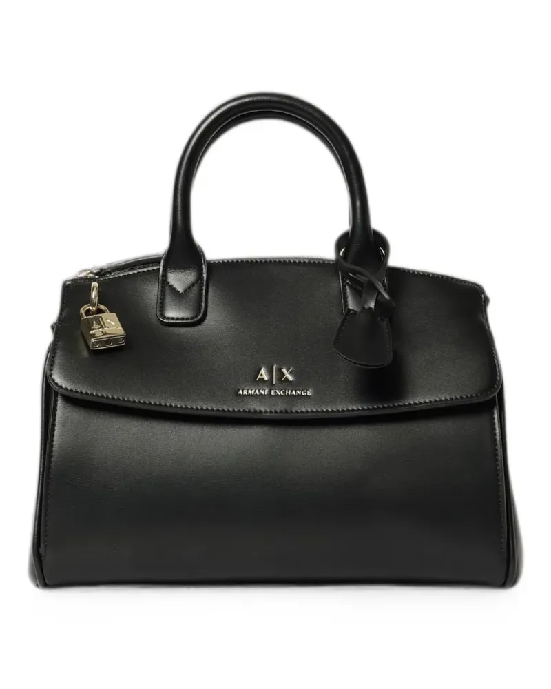 Emporio Armani logo-lettering tote bag - Schwarz Schwarz