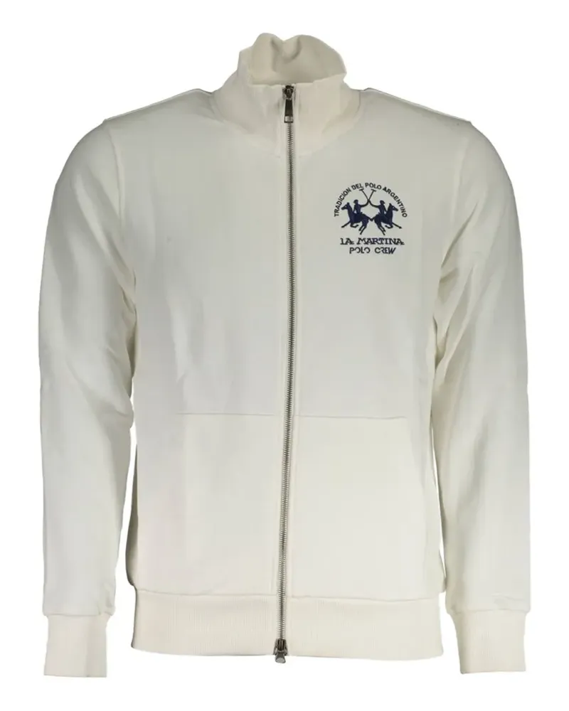 La Martina logo-embroidered zip-up sweatshirt - Weiß Weiß
