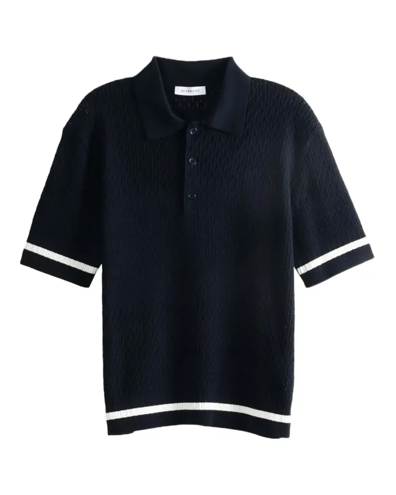 Givenchy openwork-knit polo shirt - Blau Blau
