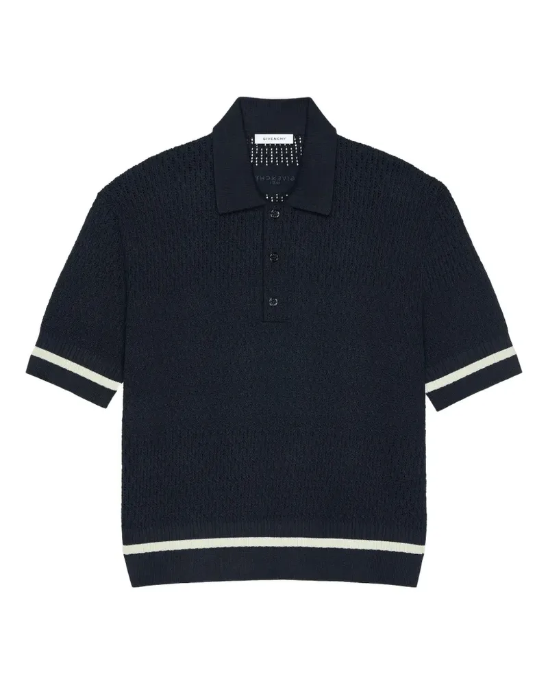 Givenchy Gestricktes Poloshirt mit  Paris-Stickerei - Blau Blau