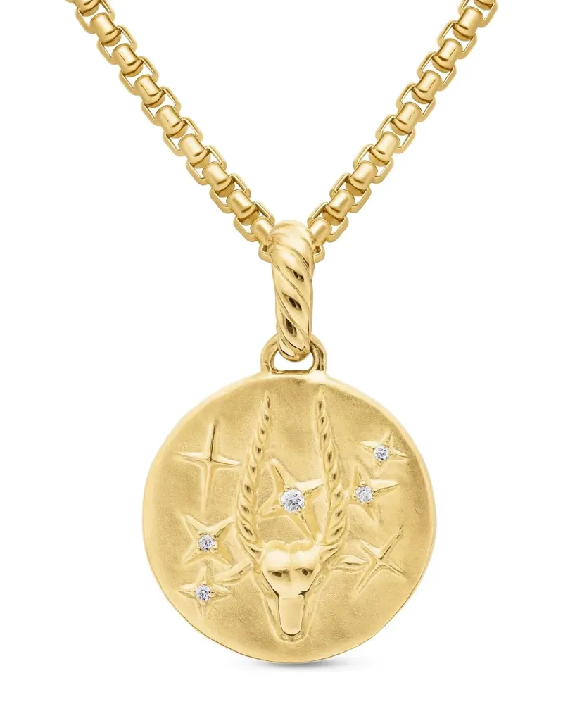 David Yurman 18kt Capricorn Gelbgoldanhänger mit Diamanten 28,7mm Gold
