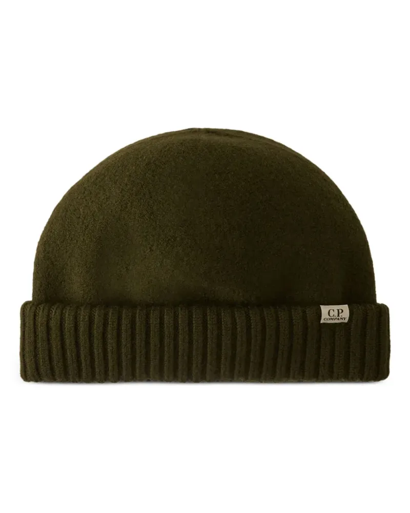 C.P. Company logo-patch wool beanie - Grün Grün