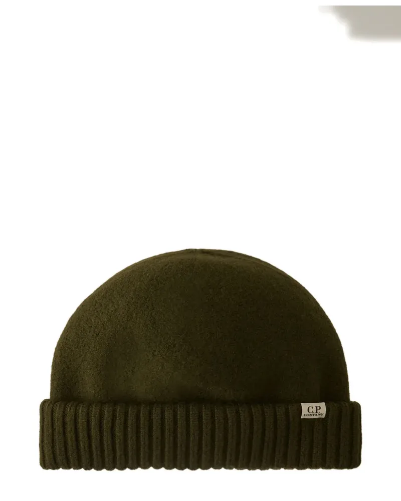 C.P. Company logo-patch wool beanie - Grün Grün