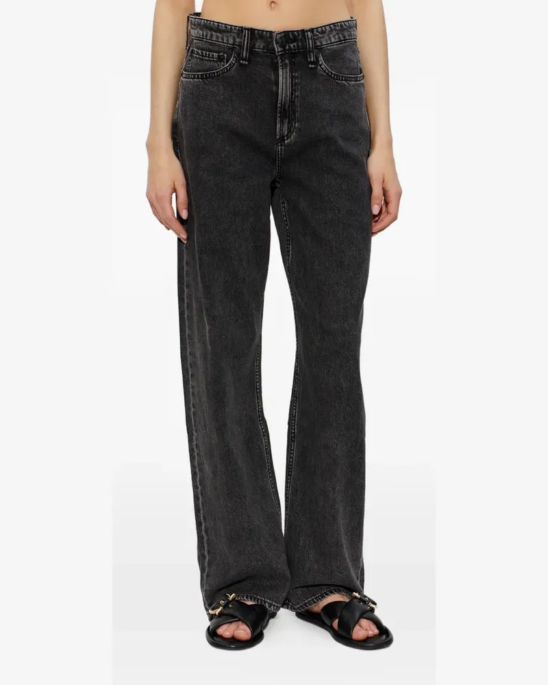 Rag & Bone faded-effect wide-leg jeans - Schwarz Schwarz