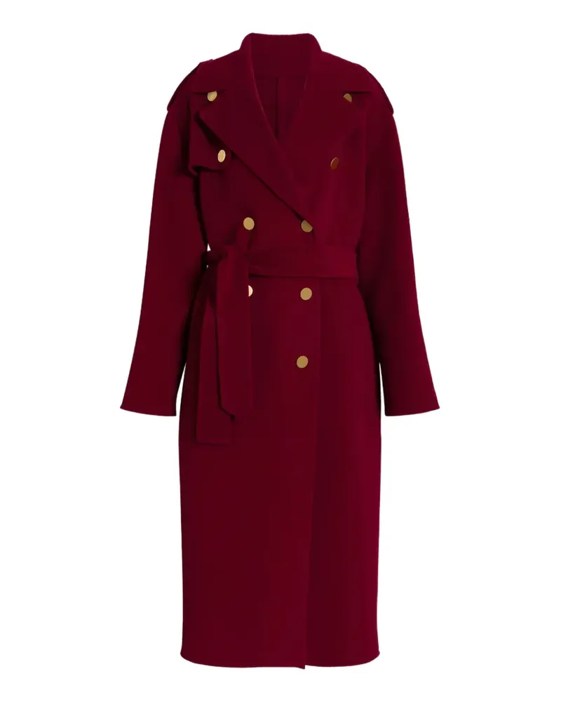 Alberta Ferretti double-breasted belted wool coat - Rot Rot