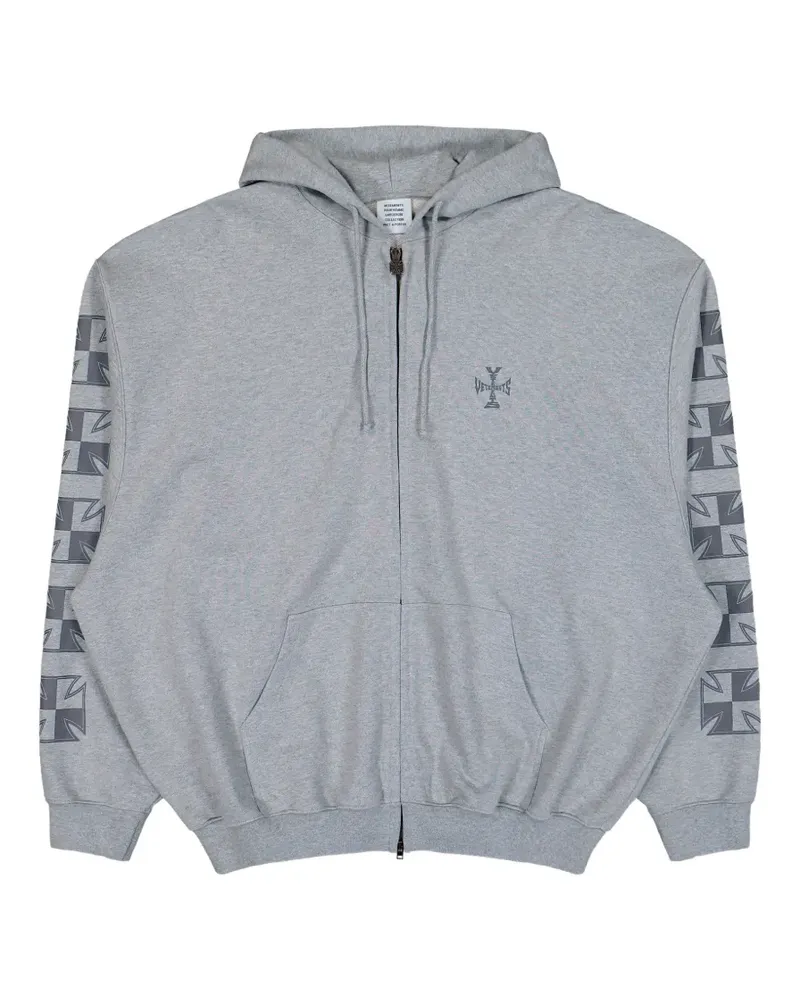 VETEMENTS logo zip-up hoodie - Grau Grau