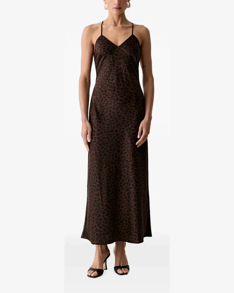 Morgan leopard-print backless maxi dress - Braun Braun