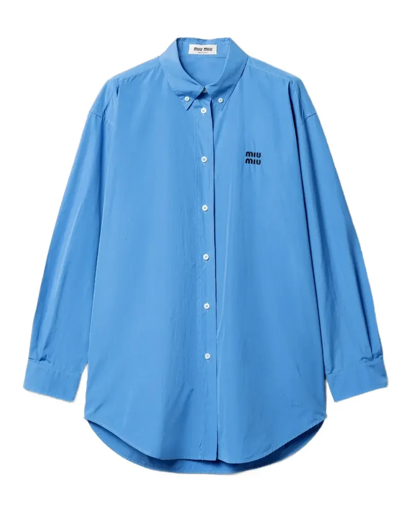 Miu Miu Hemd aus Popeline - Blau Blau