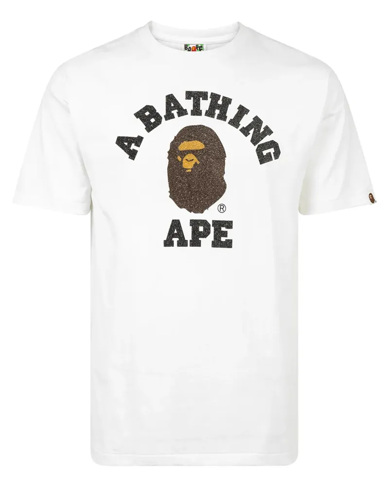 BAPE Glass Beads College T-Shirt - Weiß Weiß