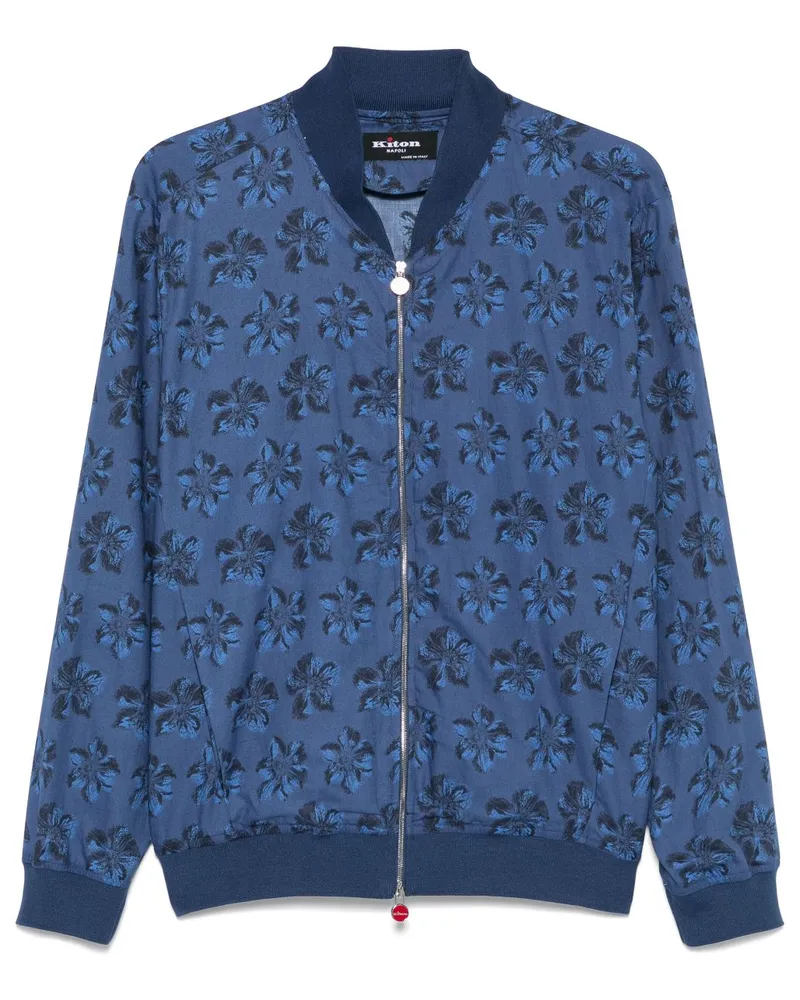 Kiton Bomberjacke mit Blumen-Print - Blau Blau
