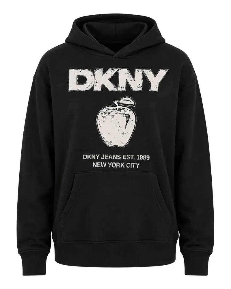 DKNY logo-print cotton hoodie - Schwarz Schwarz