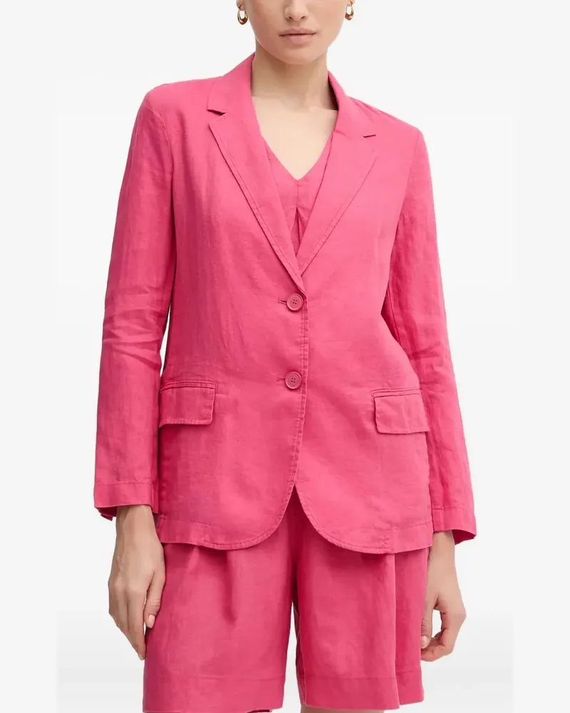 Benetton button pocket linin blazer - Rosa Rosa