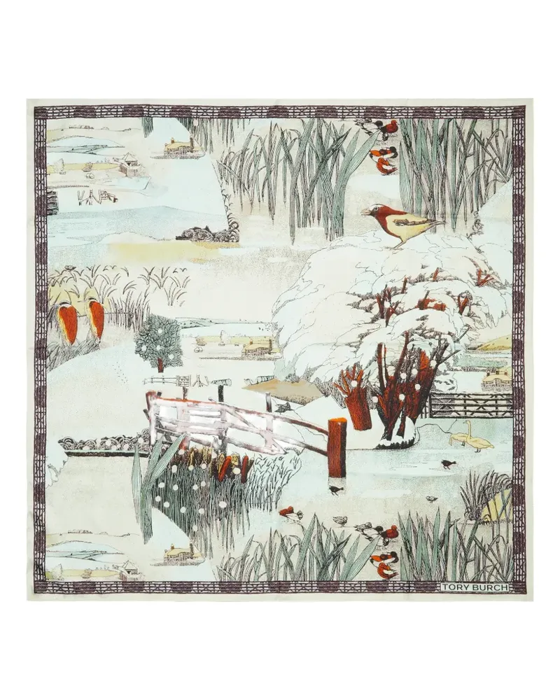 Tory Burch Forest Schal aus Seide - Nude Nude