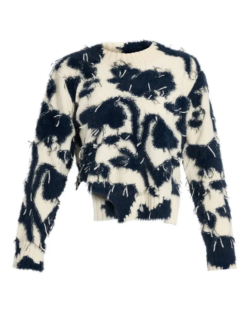Erdem textured floral-knit sweater - Nude Nude