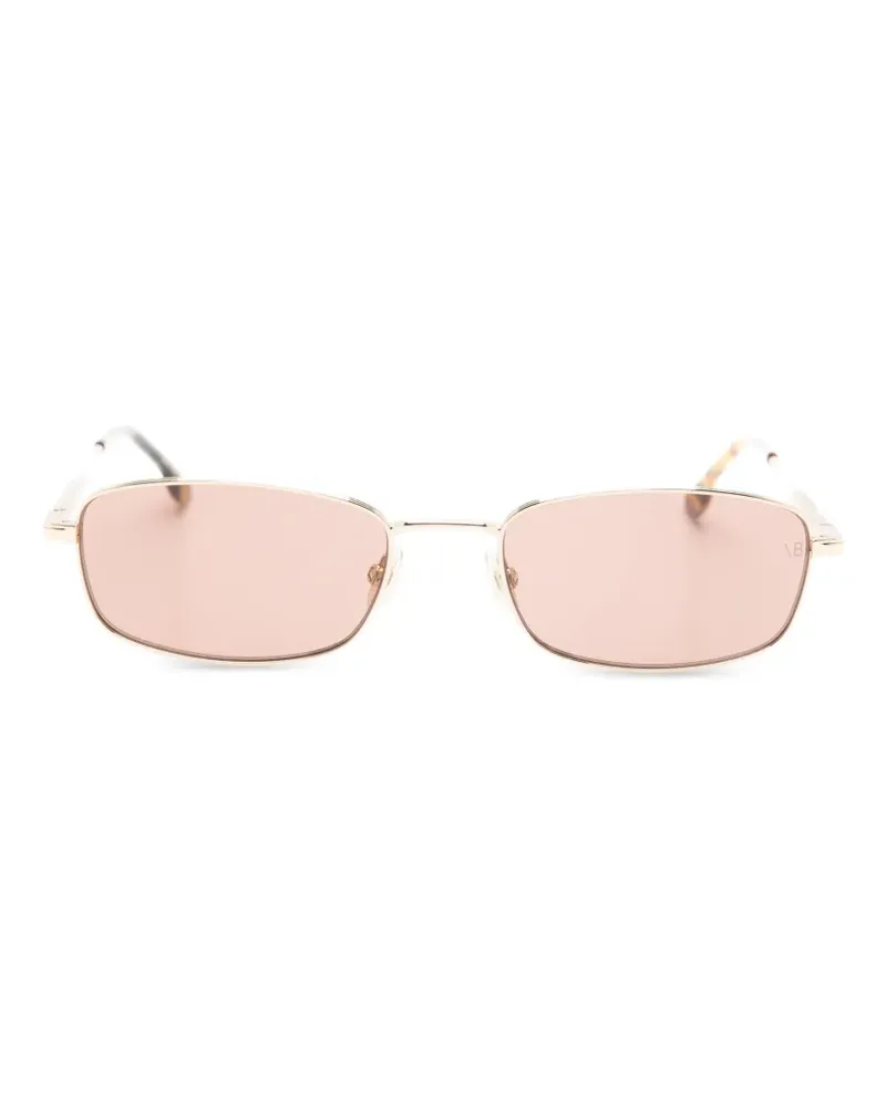 Victoria Beckham Sonnenbrille mit eckigem Gestell - Gold Gold